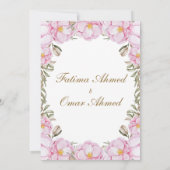 Elegante Blush Roze Bloemen Islamitische Moslim Br Kaart (Achterkant)