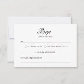 Elegante Blush Roze Bloemen Monogram Borst RSVP Kaartje (Voorkant)