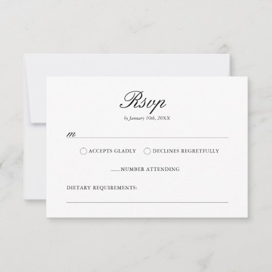 Elegante Blush Roze Bloemen Monogram Borst RSVP Kaartje (Voorkant)