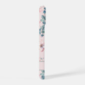 Elegante Blush Roze Bloemen Patroon Telefoonhoes iPhone 15 Case (Rechterkant)