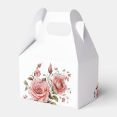 Elegante Blush Roze Bloemen Quinceañera Verjaardag Bedankdoosjes (Achterkant)