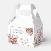 Elegante Blush Roze Bloemen Quinceañera Verjaardag Bedankdoosjes (Voorkant Zijde)