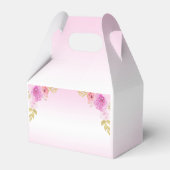 Elegante Blush Roze Bloemen Quinceañera Verjaardag Bedankdoosjes (Achterkant)