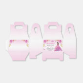 Elegante Blush Roze Bloemen Quinceañera Verjaardag Bedankdoosjes (Uitgevouwen)