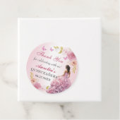 Elegante Blush Roze Bloemen Quinceañera Verjaardag Bedankjes Labels (In situ)