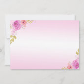 Elegante Blush Roze Bloemen Quinceañera Verjaardag Bedankkaart (Achterkant)
