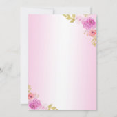 Elegante Blush Roze Bloemen Quinceañera Verjaardag Bedankkaart (Achterkant)