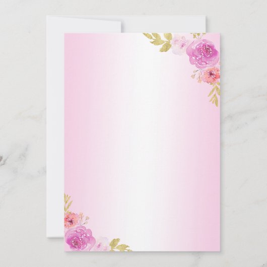 Elegante Blush Roze Bloemen Quinceañera Verjaardag Bedankkaart (Achterkant)