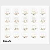 Elegante blush roze bloemen ronde sticker (Vel)