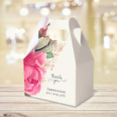 Elegante Blush Roze Bloemen Rozen Gouden Favor Box Bedankdoosjes