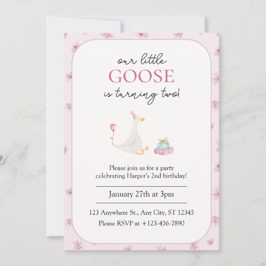 Elegante Blush Roze Bloemen Verjaardag Kaart (Voorkant)