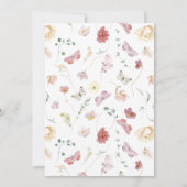 Elegante Blush Roze Bloemen Vlinder Quinceanera Kaart (Achterkant)