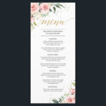 Elegante blush roze bloemengouden boho bruiloft me menu<br><div class="desc">Elegant blush roze bloemengouden boho weddingmenu,  Contacteer mij voor bijpassende items of voor maatwerk,  Blush Rozen ©</div>