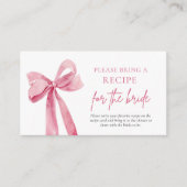 Elegante blush roze boog neem een recept mee informatiekaartje (Voorkant)