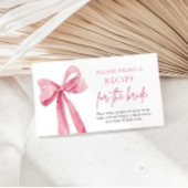 Elegante blush roze boog neem een recept mee informatiekaartje
