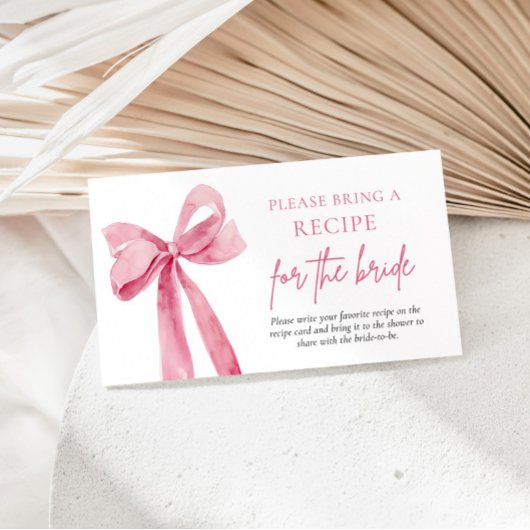 Elegante blush roze boog neem een recept mee informatiekaartje