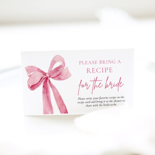 Elegante blush roze boog neem een recept mee informatiekaartje