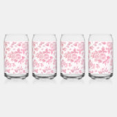 Elegante  blush roze botanische bloemen blikvorm glas (Achterkant)