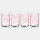 Elegante  blush roze botanische bloemen blikvorm glas (Rechts)