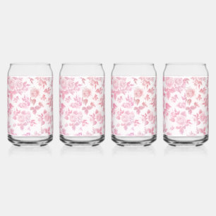 Elegante blush roze botanische bloemen blikvorm glas
