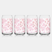 Elegante  blush roze botanische bloemen blikvorm glas (Links)