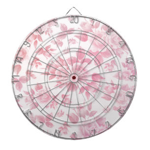 Elegante  blush roze botanische bloemen dartbord