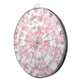 Elegante  blush roze botanische bloemen dartbord (Voorkant Rechts)