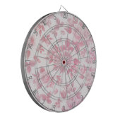 Elegante  blush roze botanische bloemen dartbord (Voorkant Links)