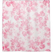 Elegante blush roze botanische bloemen douchegordijn (Voorkant)