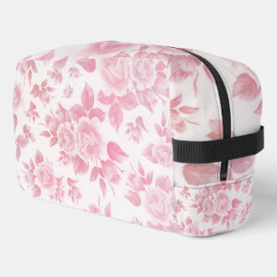 Elegante blush roze botanische bloemen toilettasje