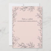 Elegante  Blush Roze Botanische Huwelijk Kaart (Achterkant)