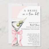 Elegante Blush Roze Bow Dirty Martini Vrijgezellen Kaart (Voorkant)