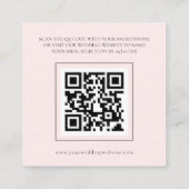 Elegante Blush Roze Bruiloft Menu Behuizing Kaart (Achterkant)