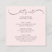 Elegante Blush Roze Bruiloft Menu Behuizing Kaart (Voorkant)