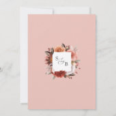 Elegante Blush, Roze en Bourgogne Bloemen bruiloft Kaart (Achterkant)