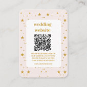 Elegante Blush Roze en Goud Hemelse Bruiloft Informatiekaartje (Voorkant)