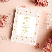 Elegante Blush Roze en Goud Hemelse Bruiloft Save The Date