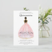Elegante Blush Roze en Gouden Glitter Quinceanera Kaart (Staand voorkant)