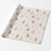 Elegante Blush roze en gouden kerstboom Cadeaupapier (Uitgerold)