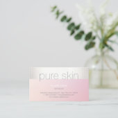 Elegante Blush Roze Esthetician Spa Visitekaartje (Staand voorkant)