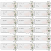 Elegante Blush Roze Eucalyptus Gast Adresetiketten Sticker (Voorkant)