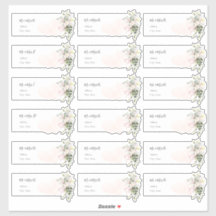 Elegante Blush Roze Eucalyptus Gast Adresetiketten