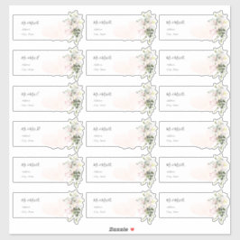 Elegante Blush Roze Eucalyptus Gast Adresetiketten Sticker