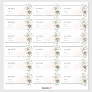 Elegante Blush Roze Eucalyptus Gast Adresetiketten Sticker