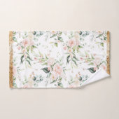 Elegante Blush Roze Eucalyptus Gouden Trim Bad Handdoek (Handdoek)