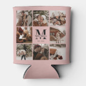 Elegante Blush Roze Familie Fotocollage Keepsake Blikjeskoeler (Voorkant)