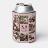 Elegante Blush Roze Familie Fotocollage Keepsake Blikjeskoeler (Blikje Achterkant)