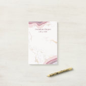 Elegante Blush Roze Geode Gouden Glitter Marmeren  Post-it® Notes (Op bureau)