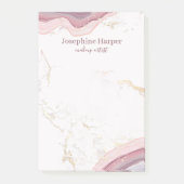 Elegante Blush Roze Geode Gouden Glitter Marmeren  Post-it® Notes (Voorkant)