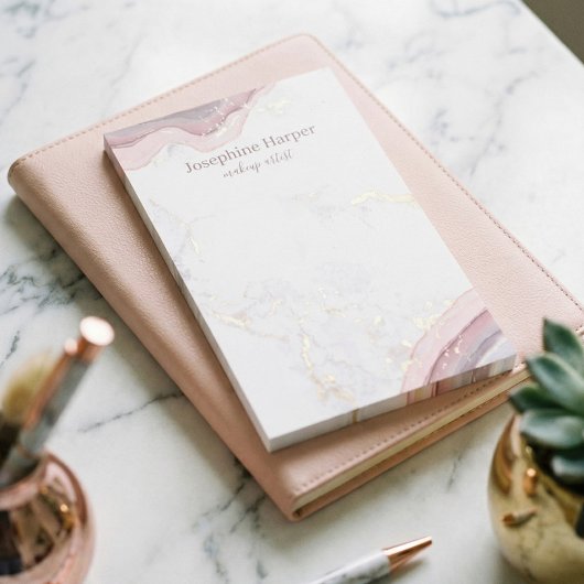 Elegante Blush Roze Geode Gouden Glitter Marmeren  Post-it® Notes